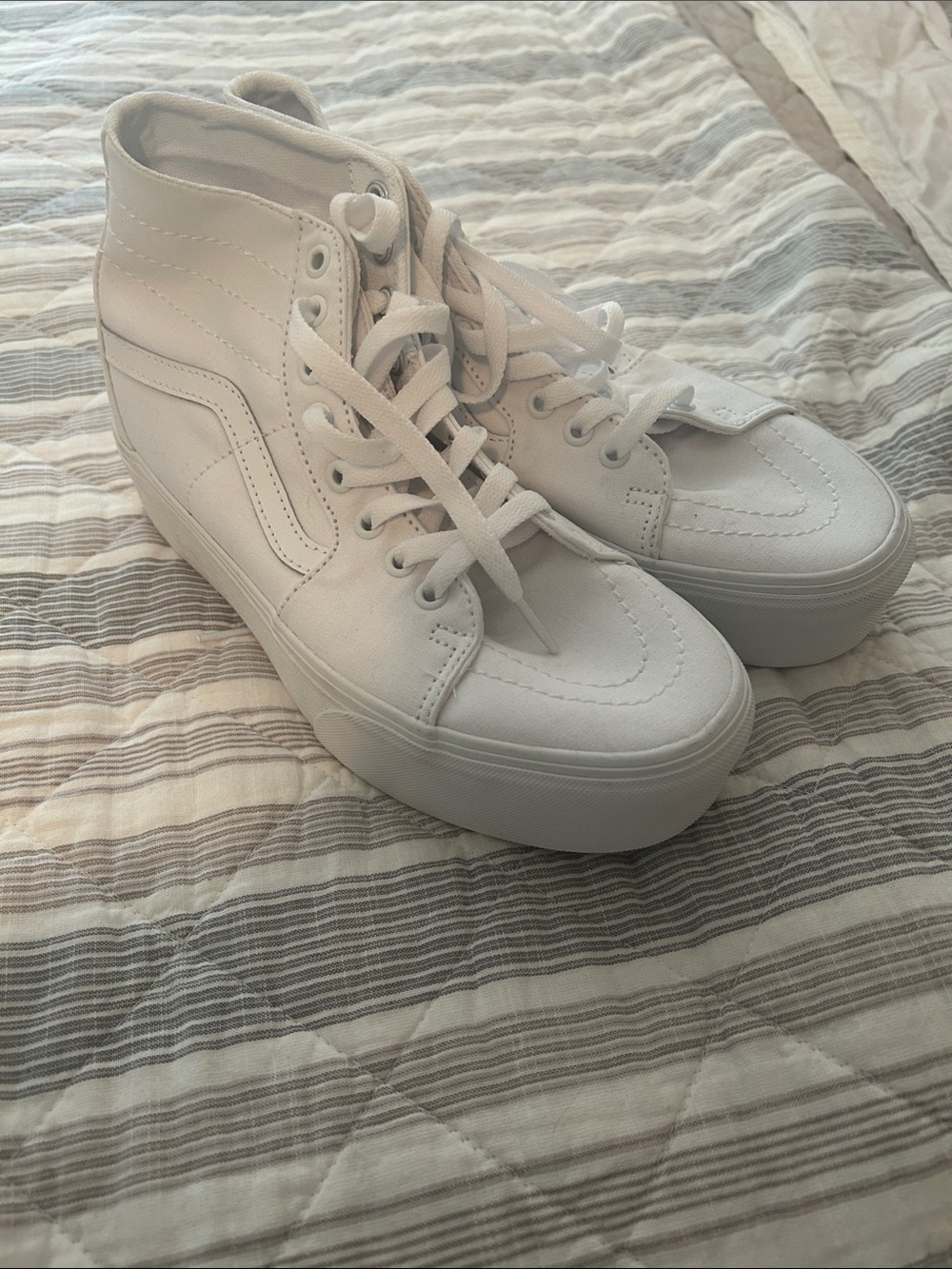 Vans White Women's High-Top Platform Sneakers